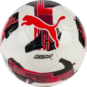 Balón de fútbol Puma ORBITA 6 MS – Blanco, Negro y Rojo, Talla 4